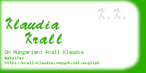 klaudia krall business card